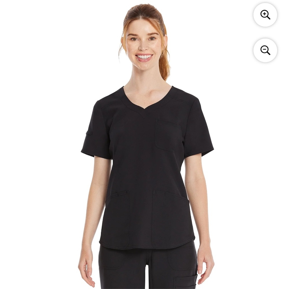 Scrubstar Women's Core Essentials Sweetheart V-Neck Scrub Top black-2xl